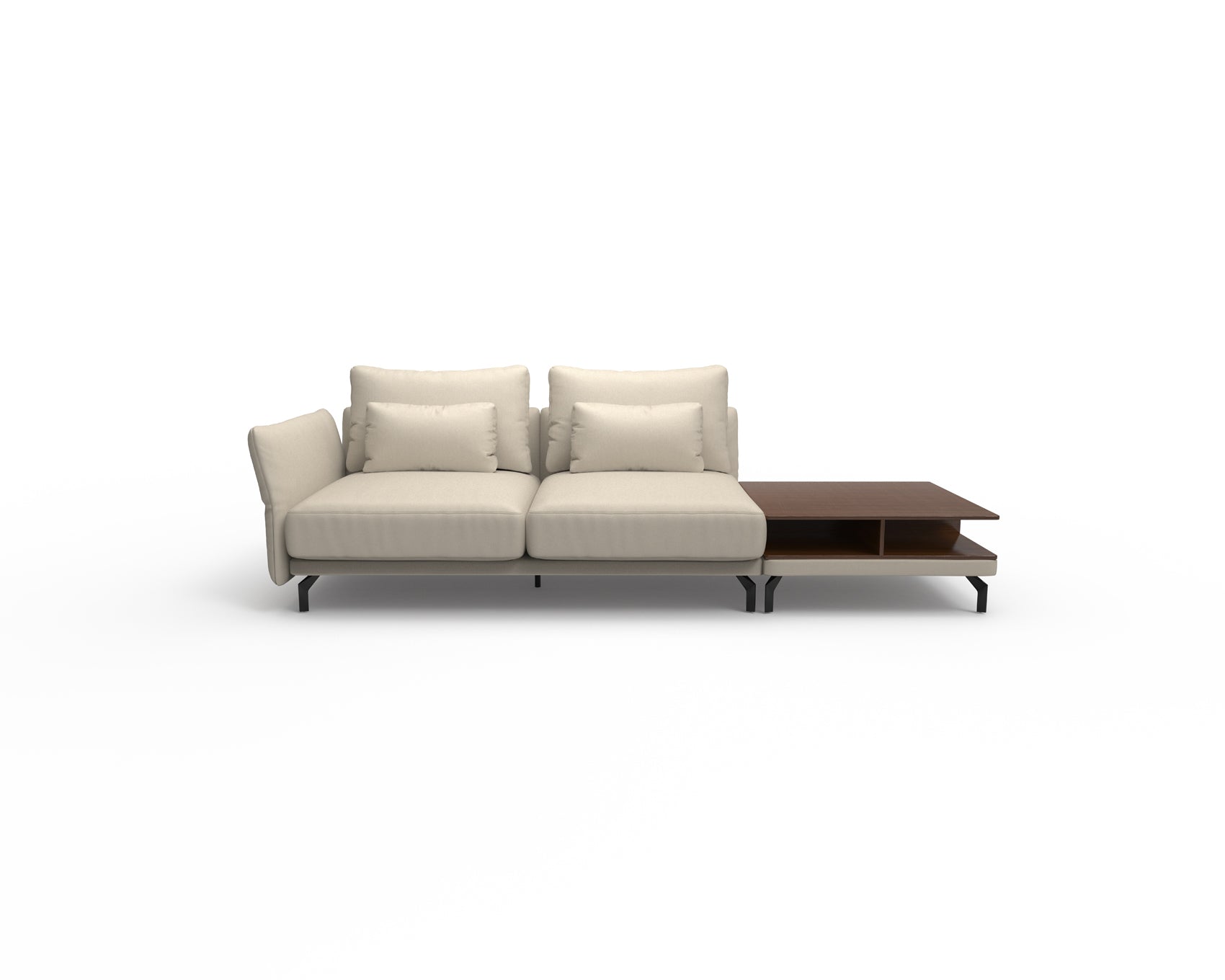 Seagull 2 Seater Sofa with Shelf Table (Right)